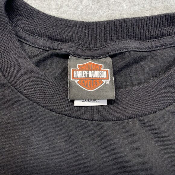 Harley Davidson T-Shirt Men’s 2XL Black USA Made 2007 Front Back Graphic Y2K - Picture 4 of 12